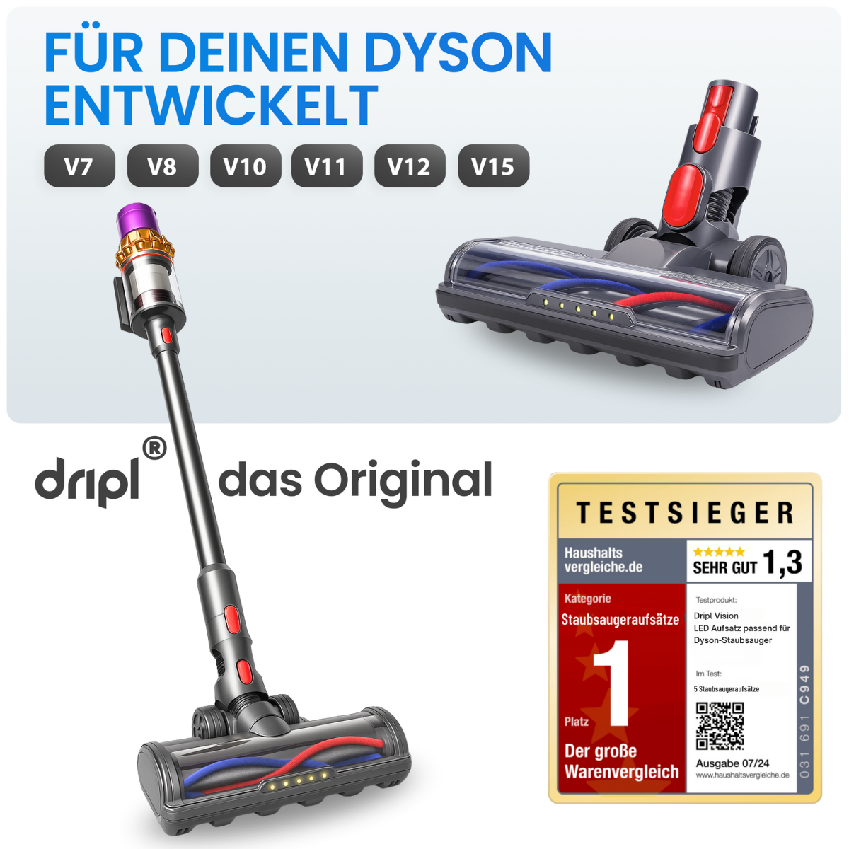 Dripl Vision LED Aufsatz passend für Dyson